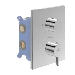 Façade thermostatique 2 voies VILLEROY ET BOCH Conum Chrome + corps encastré
