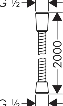 Flexible de douche 200 cm Hansgrohe Sensoflex