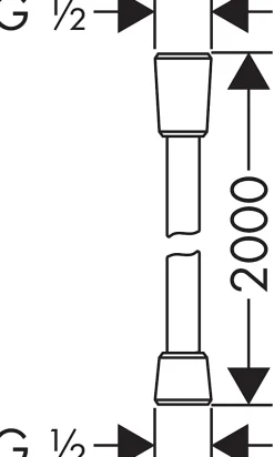 Flexible de douche longueur 200 cm Hansgrohe Isiflex chromé raccordement M 1/2