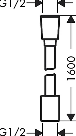Flexible de douche 1,6m anti-torsion chrome Hansgrohe DesignFlex