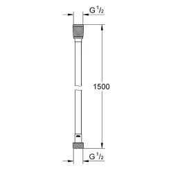 Flexible de douche SILVERFLEX TWISTSTOP 1500mm GROHE 28364000
