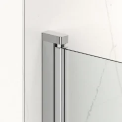 Fusion Porte de douche 100x195cm pivotante anticalcaire avec profilé chrome brillant (SATFUD100NIKA-SET)