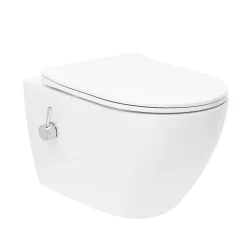 Fusion WC japonais suspendu sans bride, chasse d'eau Vortex + abattant SoftClose, blanc (SATFUS11BFC)