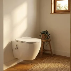 Fusion WC japonais suspendu sans bride, chasse d'eau Vortex + abattant SoftClose, blanc (SATFUS11BFC)