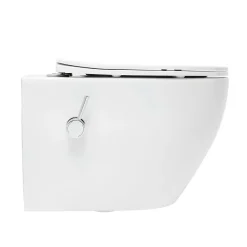 Fusion WC japonais suspendu sans bride, chasse d'eau Vortex + abattant SoftClose, blanc (SATFUS11BFC)