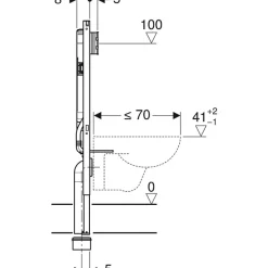Geberit Duofix Bâti-support extra-plat 114 cm UP720, gain de place, avec réservoir à encastrer Sigma 8 cm (111.796.00.1)
