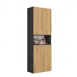 GLAZE - Armoire de salle de bain avec panier à ligne - Style moderne - 174x60x30 cm - Colonne sdb