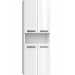 GLAZE - Armoire de salle de bain avec porte + panier - Style moderne - 174x60x30 cm - Colonne salle de bain