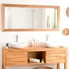 Grand miroir rectangle en teck massif 160 x 70 cm
