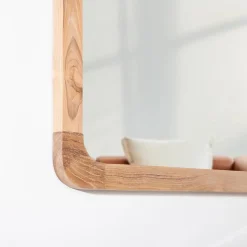 Grand miroir teck rétro 120 x 70 cm