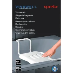 Grand siège télescopique de baignoire inoxydable Blanc Spirella