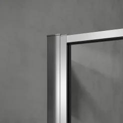 GRAND VERRE Cabine de douche 90x100 avec profilés en alu chromé à ouverture pivotante avec élément fixe