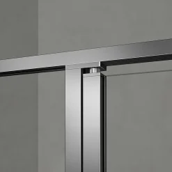 GRAND VERRE Cabine de douche 90x100 avec profilés en alu chromé à ouverture pivotante avec élément fixe