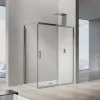 GRAND VERRE Cabine de douche avec porte coulissante 120x195 et paroi latérale 100x195 profilés chromés