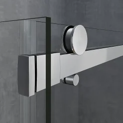 GRAND VERRE Cabine de douche style industriel avec porte coulissante 160 cm et paroi latérale 80 cm accessoires chromés