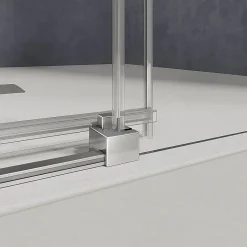 GRAND VERRE Cabine de douche 100x90 avec ouverture coulissante accès de face profilés chromés