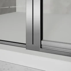 GRAND VERRE Cabine de douche 90x80 avec profilés en alu chromé à ouverture pivotante avec élément fixe