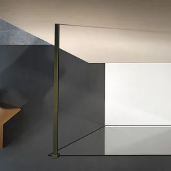 GRAND VERRE Paroi de douche à l'Italienne 140x200 en verre 8mm anticalcaire avec barre de stabilisation en alu Bronze