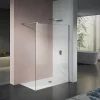 GRAND VERRE Paroi de douche 50x200 avec profilé et barre de maintien chromés avec panneau de verre anticalcaire