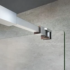 GRAND VERRE Paroi de douche 80x200 avec barre de stabilisation extensible jusqu'à 120 cm et profilé mural chromé