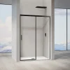 GRAND VERRE Porte de douche coulissante 120x 195 à amortisseurs en verre clair 8mm avec cadre noir mat