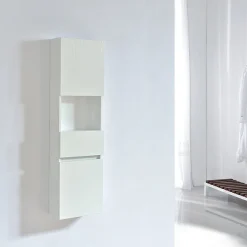 Grande armoire de rangement ESSENTIEL hauteur 120 cm melamine blanc