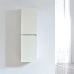 Grande armoire de rangement LINEA hauteur 120 cm melamine blanc