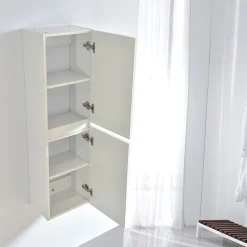 Grande armoire de rangement LINEA hauteur 120 cm melamine blanc