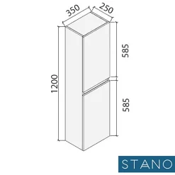 Grande armoire de rangement LINEA hauteur 120 cm melamine blanc