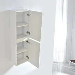 Grande armoire de rangement LINEA hauteur 120 cm melamine blanc