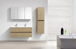 Grande armoire de rangement SIENA hauteur 150 cm chêne clair