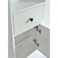 Grande armoire de rangement ARMARIA finition melamine blanc 120 cm