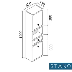 Grande armoire de rangement ARMARIA finition melamine blanc 120 cm