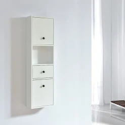 Grande armoire de rangement ARMARIA finition melamine blanc 120 cm
