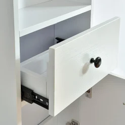 Grande armoire de rangement ARMARIA finition melamine blanc 120 cm