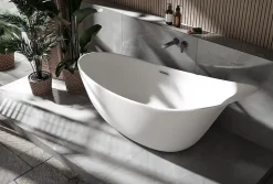 Grande Baignoire îlot sabot ovale design acrylique pour salle de bain - Blanc brillant - 190x80x83cm - Garantie 5 ans - SOPHIE