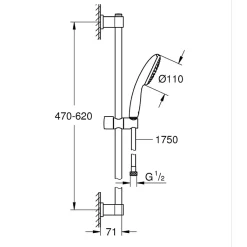 Grohe - Mitigeur thermostatique douche Grohtherm 800 + barre de douche + porte savon + douchette Tempesta
