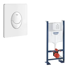 GROHE Bâti support wc Rapid SL Project + Plaque de commande Skate Air Blanc alpin