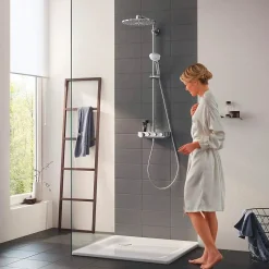 GROHE Colonne de douche avec mitigeur thermostatique Blanc Euphoria SmartControl System 310 Cube Duo 26508LS0