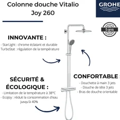 GROHE Colonne douche Vitalio + Porte savon Bau Cosmopolitan