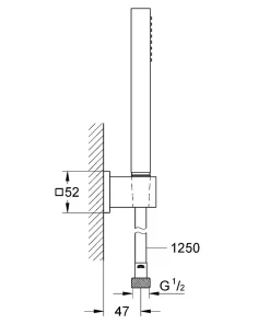 GROHE Euphoria Cube Stick Support de douche mural 1 jet 27703000