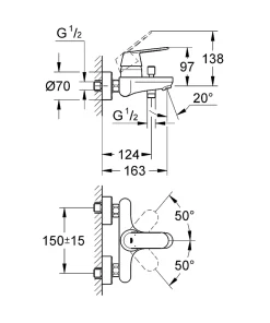 GROHE Eurosmart Cosmopolitan Mitigeur monocommande Bain / Douche