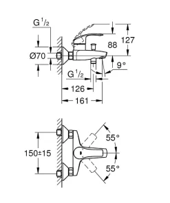 Grohe Eurosmart Mitigeur monocommande 1/2
