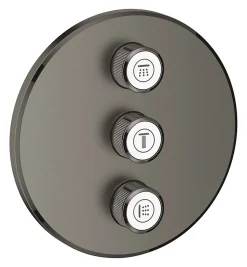 Grohe Grohtherm SmartControl Panneau de contrôle 3 sorties, Hard Graphite brossé (29122AL0)
