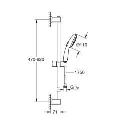 GROHE Mitigeur de douche Precision Trend avec ensemble Vitalio Start 110