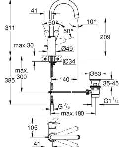 Grohe Mitigeur Lavabo L, DN 15 (MitigeurL1)