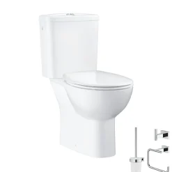 GROHE Pack WC à poser Bau Ceramic quickfix + Accessoires salle de bain Essentials Cube