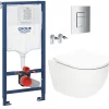 Grohe Pack WC Bâti-support Rapid SL + WC SAT Tornado sans bride + Abattant SoftClose + Plaque chrome (RSLTORNADO1)