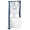 Grohe Pack WC suspendu sans bride Essence + abattant + plaque chromée + bâti Grohe