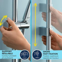 GROHE Precision Flow Mitigeur Thermostatique ensemble de douche avec barre 60cm 34800001